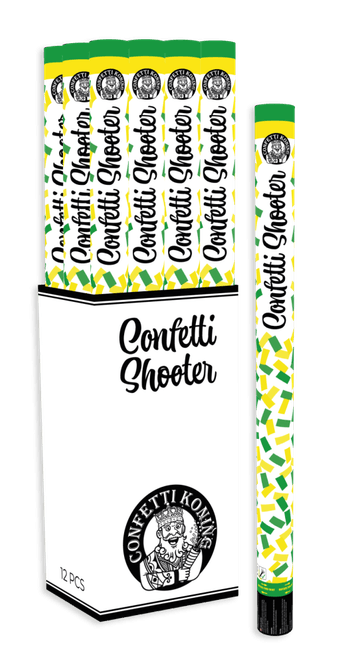 Hoofdbeeld Confetti Shooter Groen Geel 80 cm